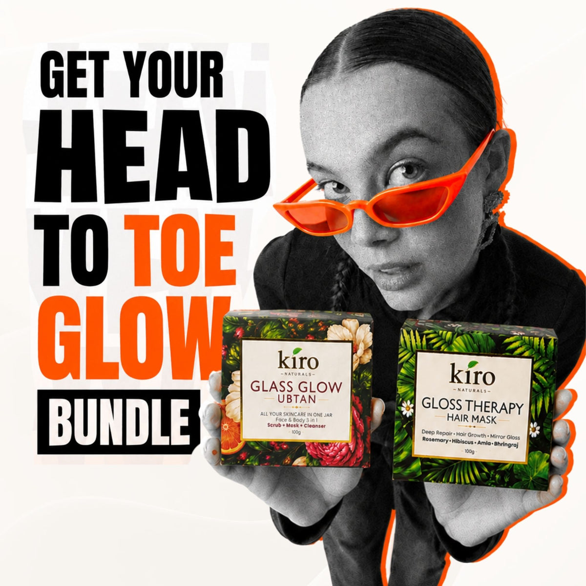 Glow & Hair Care Bundle | Glass Glow Ubtan + Gloss Therapy Hair Mask